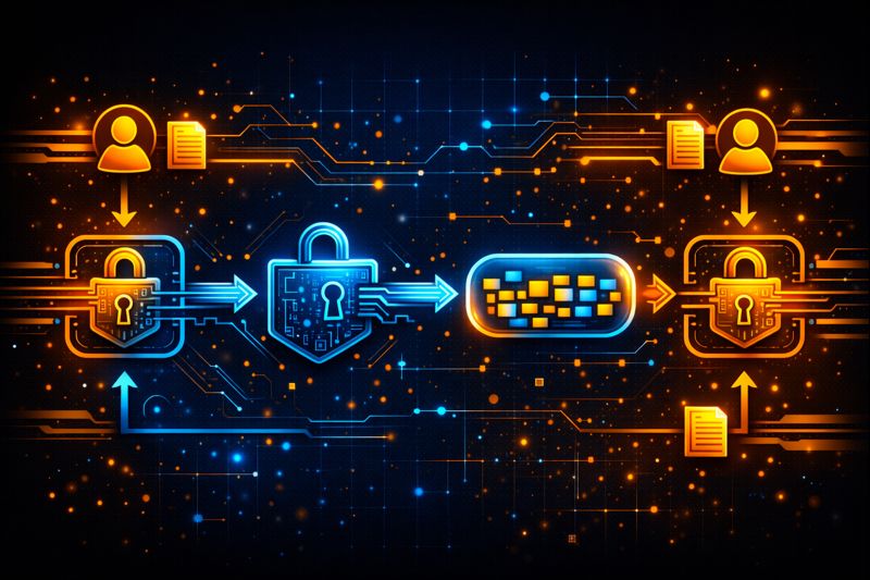 Diagram showing how public key encryption works step by step