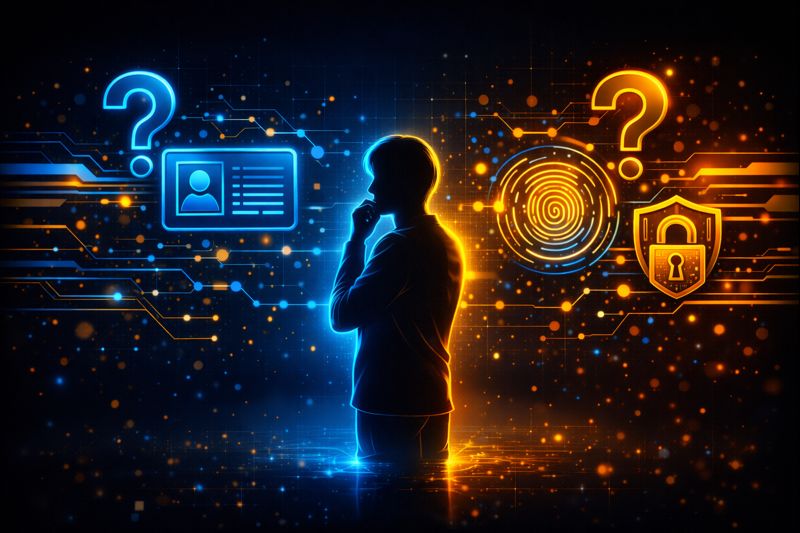 A person questioning their digital identity