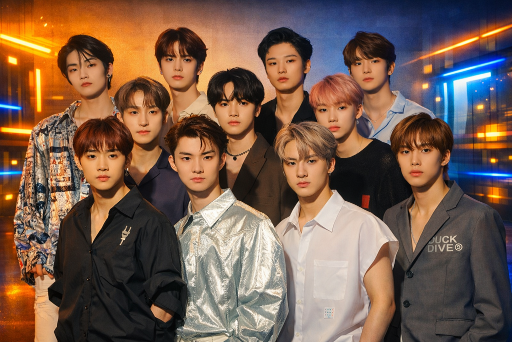 The Boyz members backstage preparing for a group performance