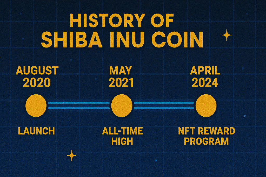 Timeline showing major milestones in the history of Shiba Inu Coin