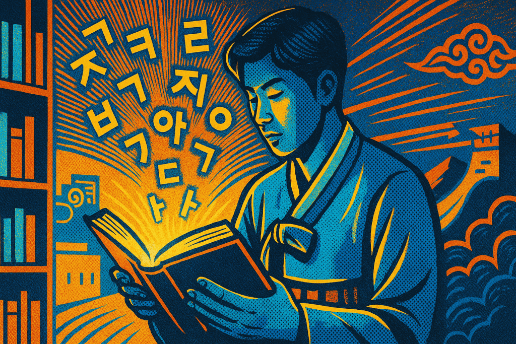 An image that highlights the importance of what is Korea's literature like.
