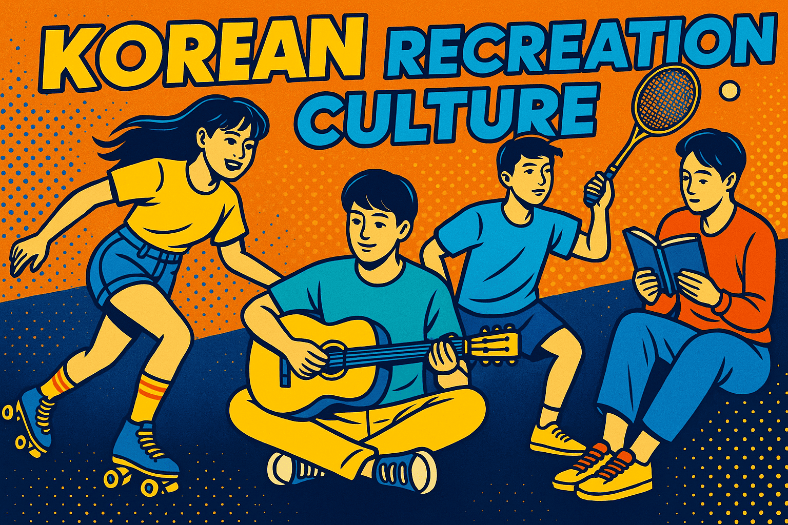 An image about different recreational activities in Korea.