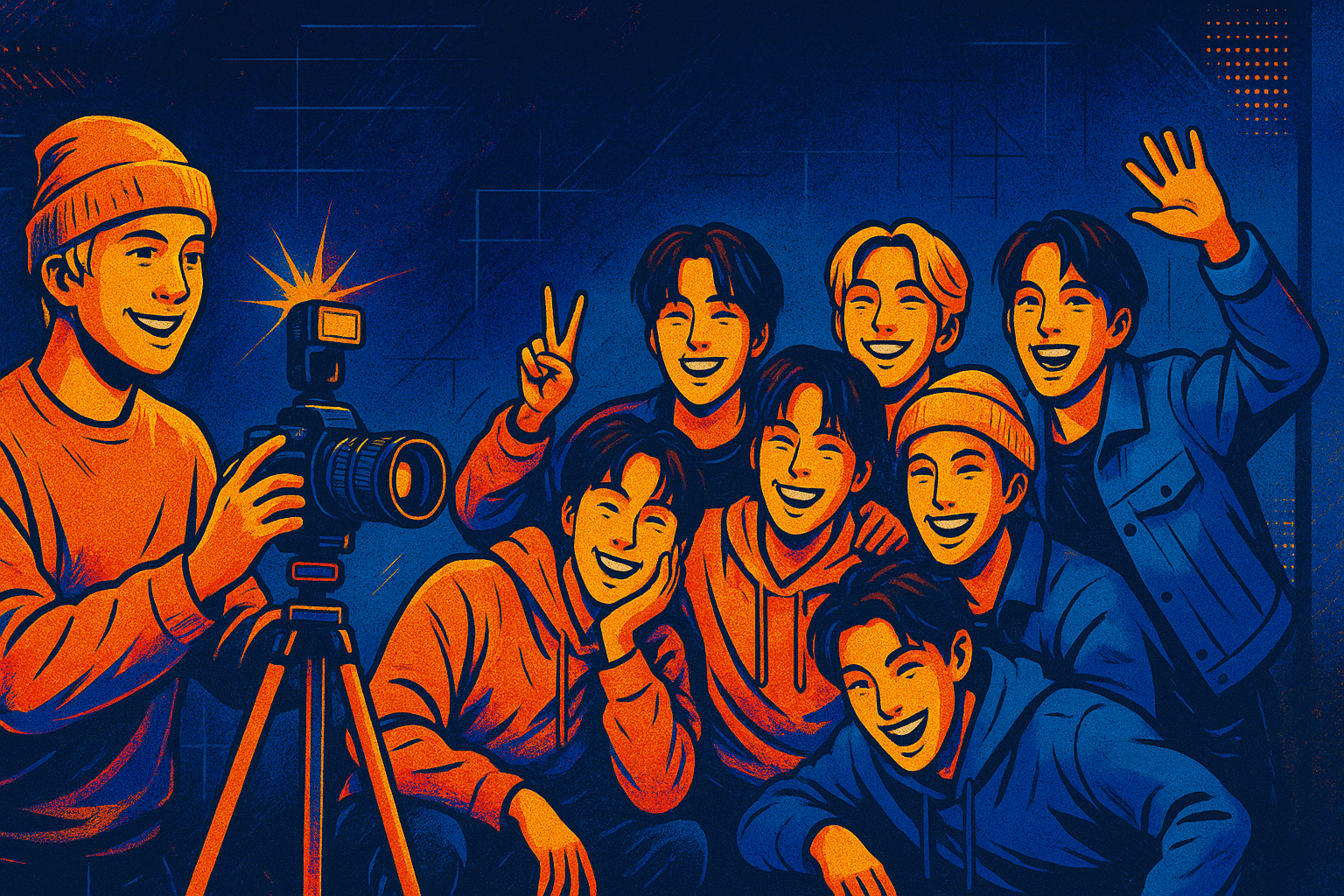 The members of Stray Kids on a photoshoot