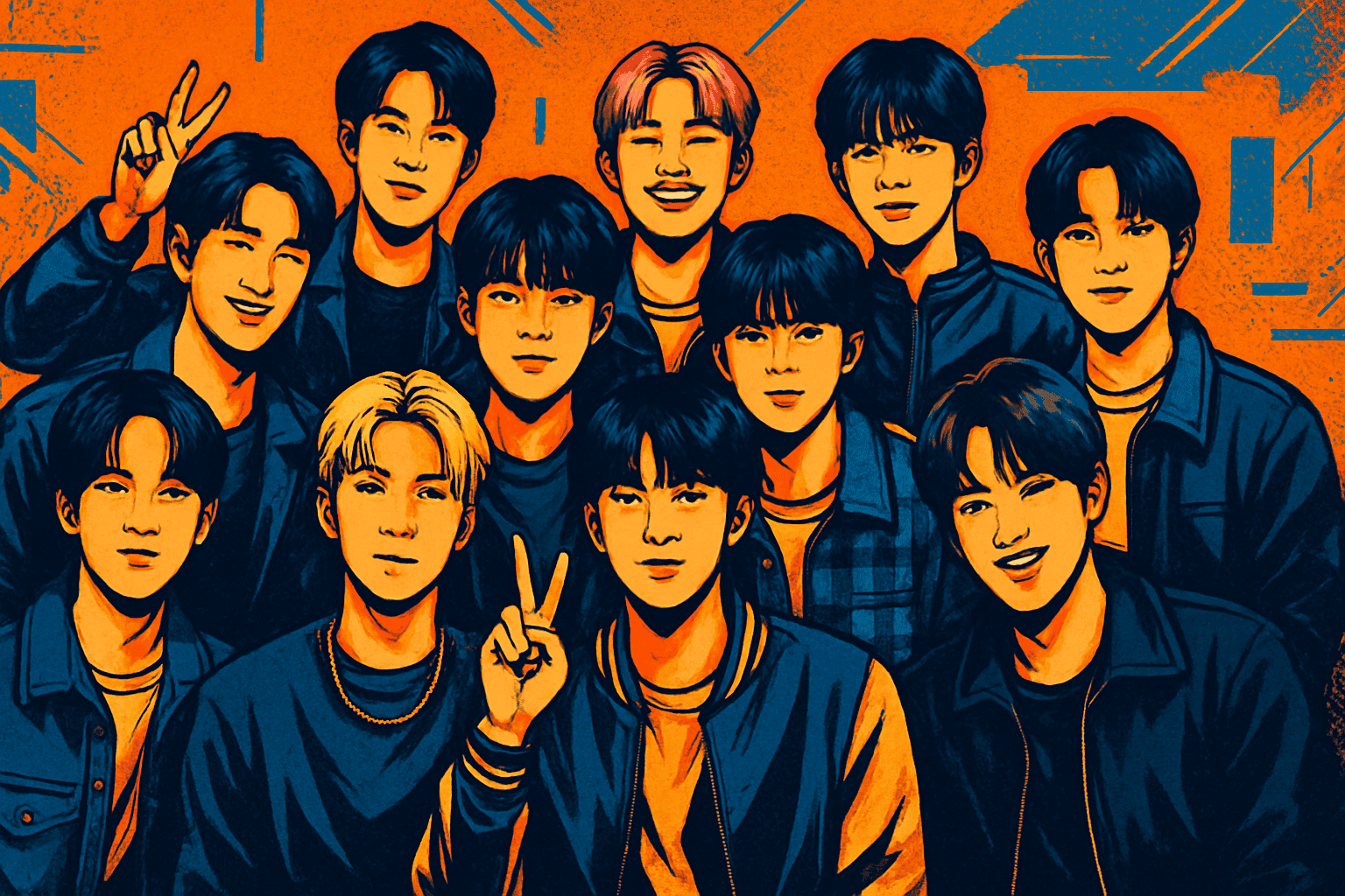 The members of the kpop group "TREASURE"