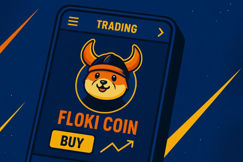 Floki coin logo displayed on trading app