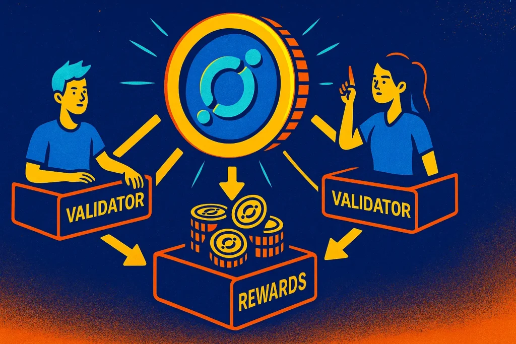 ICX Coin staking process with validators and rewards