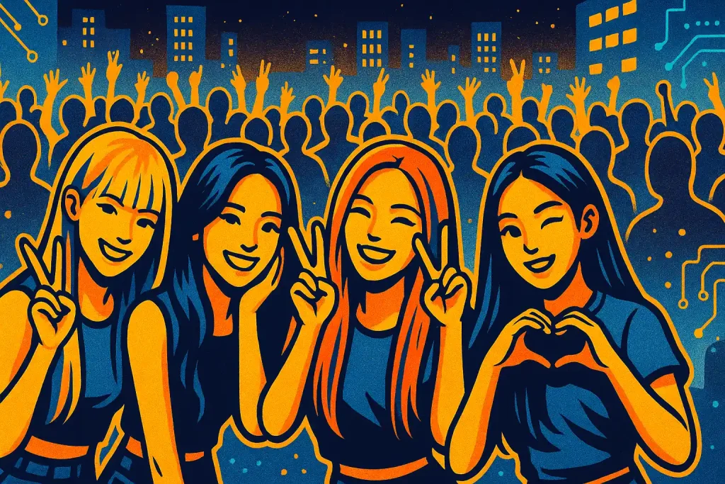 kiss of life posing with their fans after concert