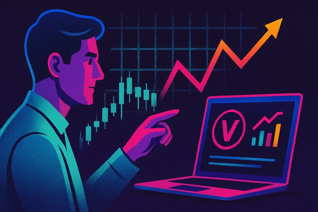 vix stock in a chart with a crypto dashboad