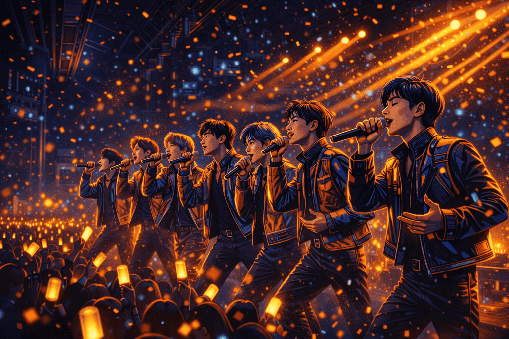 8turn singing passionately for their fans