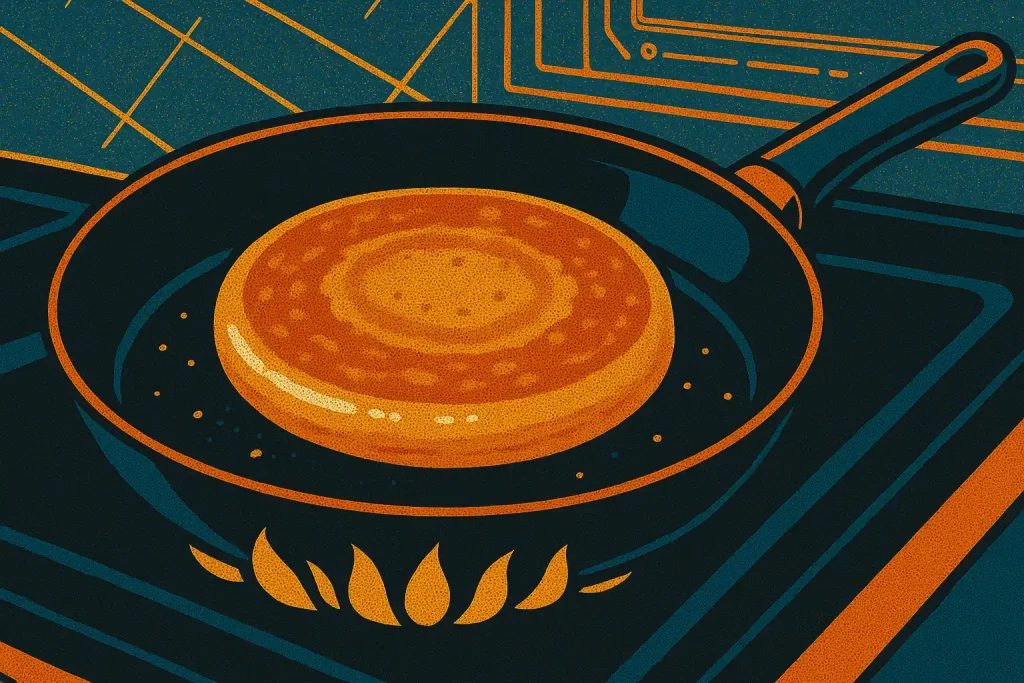 hotteok on a pan cooking