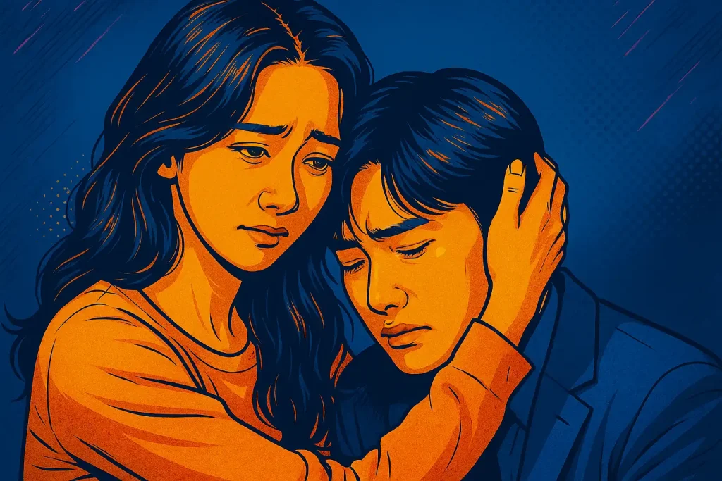 Im Yoon-ah comforting Lee Jong-suk in an emotional moment.