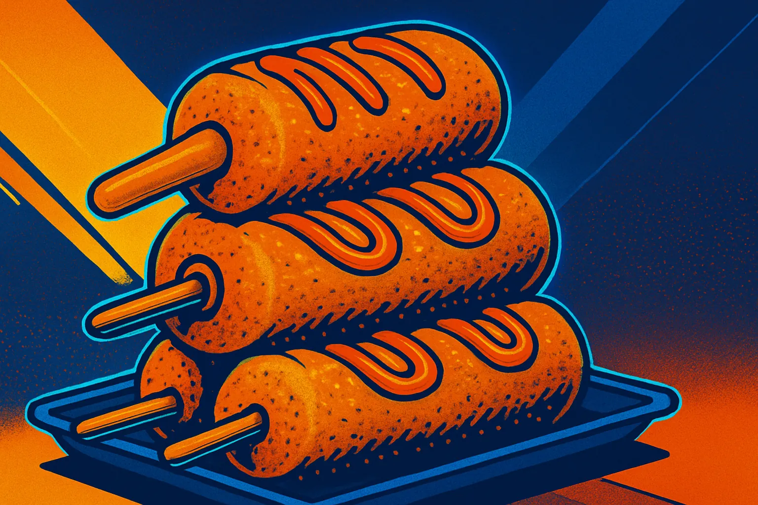 korean corn dog stacked