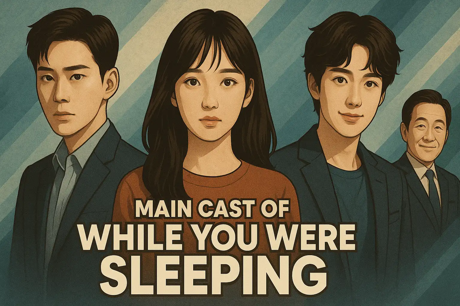 Main Cast Of While You Were Sleeping promotional poster with key leads.