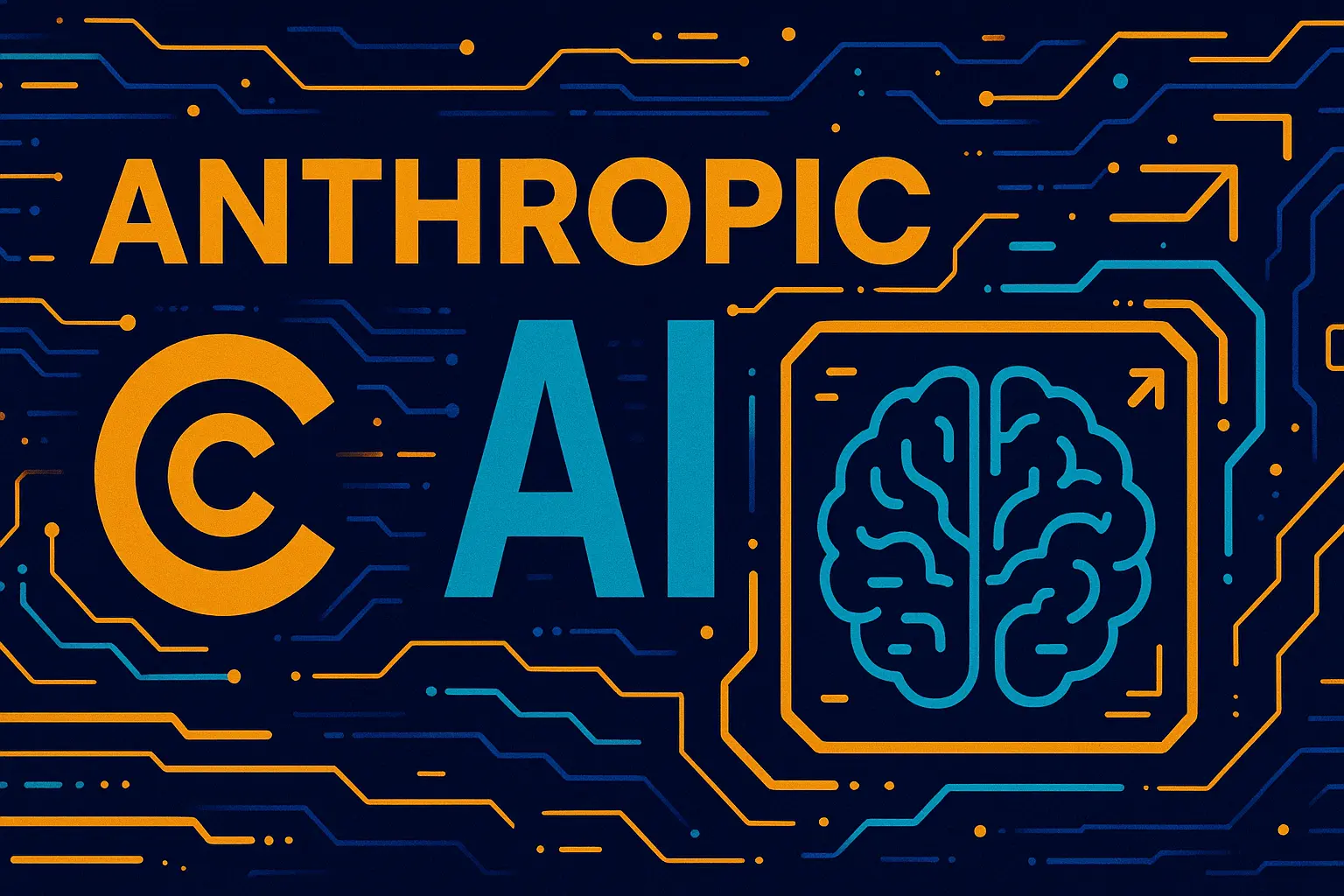 Anthropic AI logo with futuristic digital elements symbolizing artificial intelligence and ethical technology development.