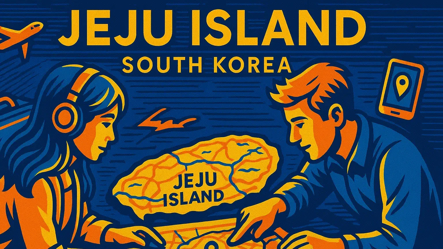 Travelers planning Jeju Island South Korea trip map