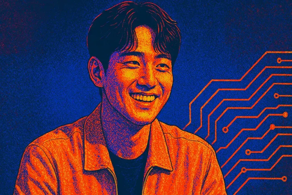 Kang Hoon smiling during A Time Called You scene.