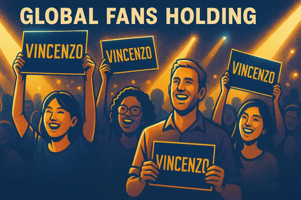 Global fans holding Vincenzo posters during event