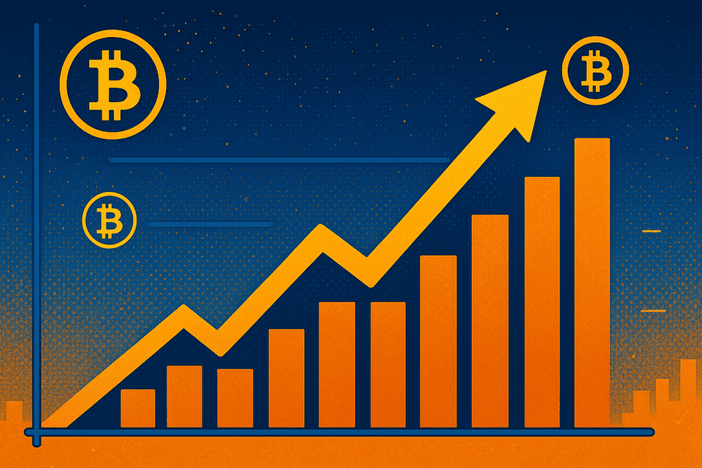 Graph showing Bitcoin price rise after consistent HODL strategy