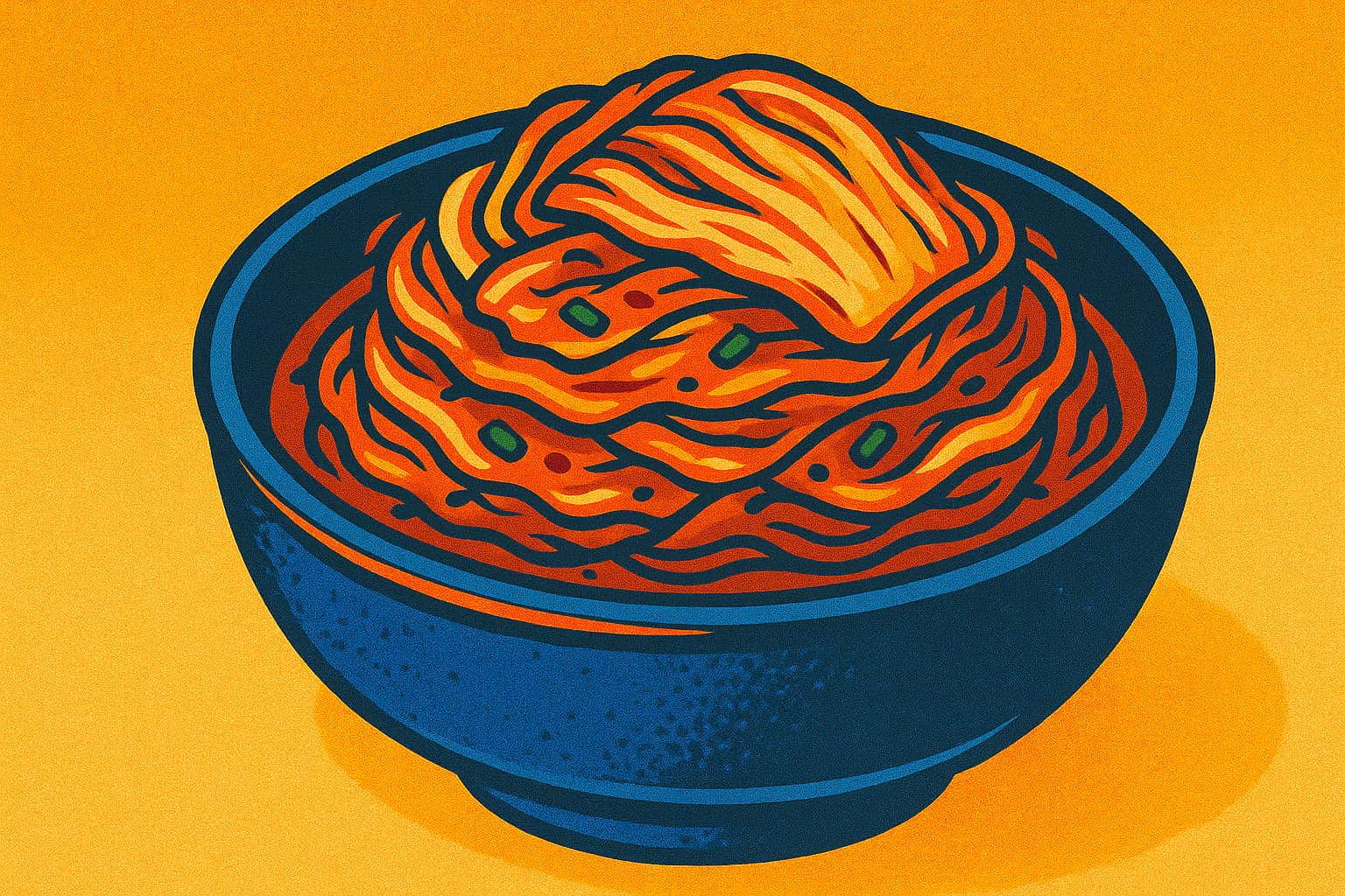 Homemade Korean kimchi served in a traditional ceramic bowl.