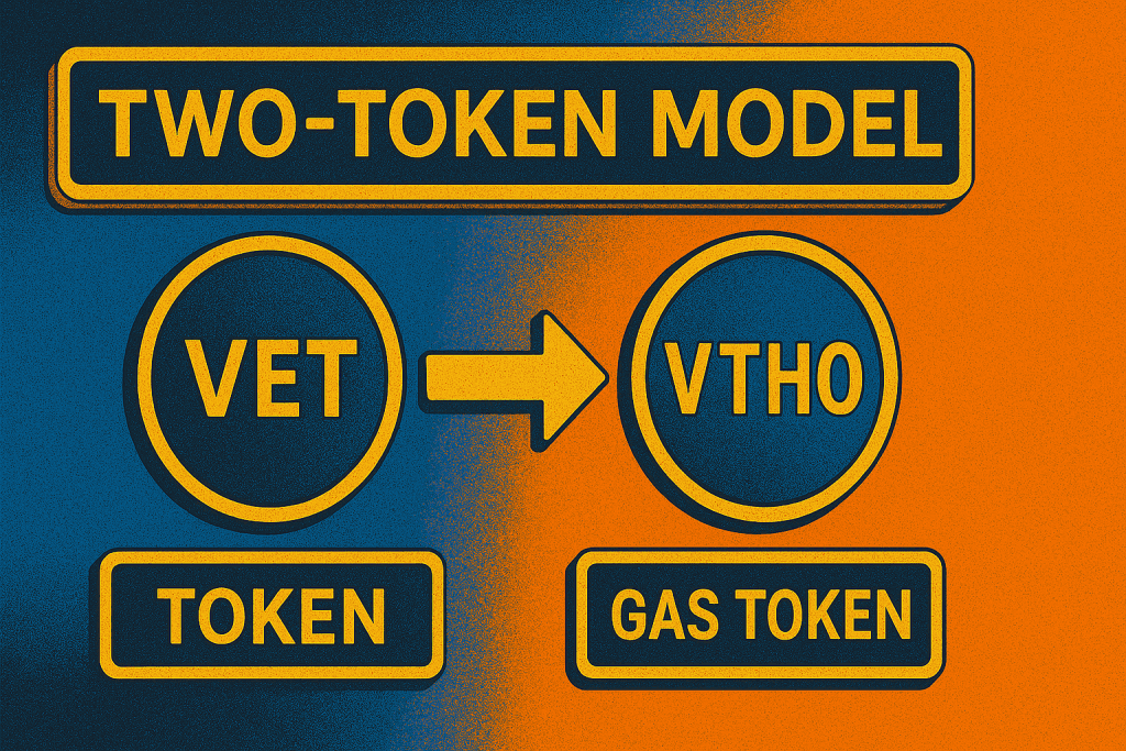 Two-token model diagram showing VET and VTHO