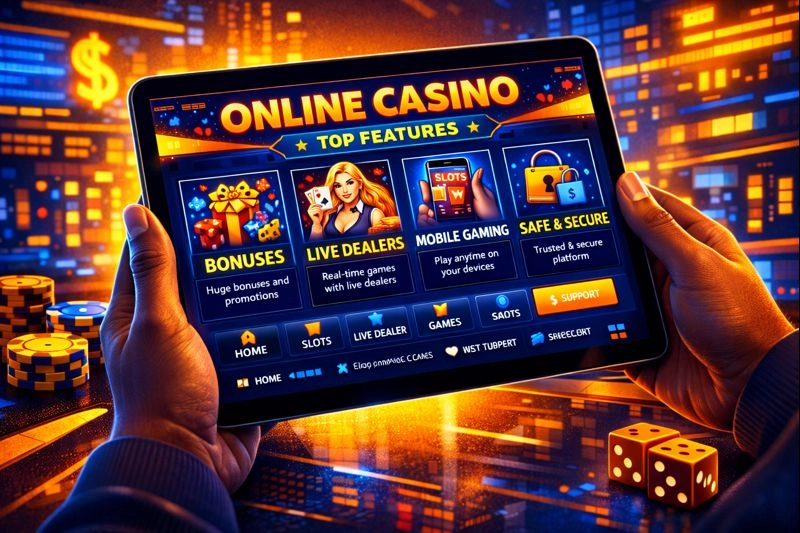 A user or Reviewer checking online casino features on tablet