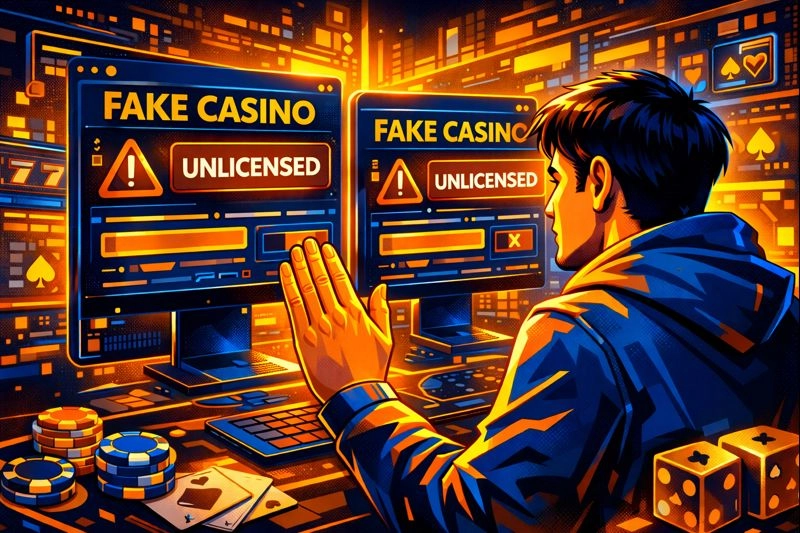 A user ignoring fake casino sites