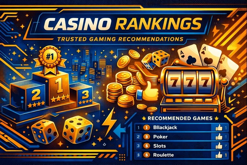 Casino platform rankings with trusted gaming recommendations shown