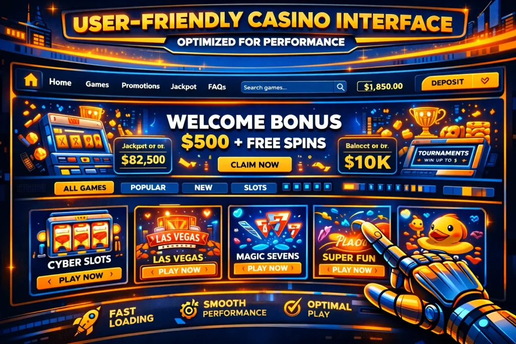 User-friendly casino interface optimized for performance