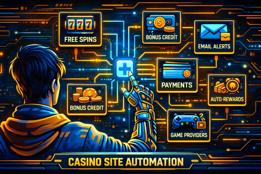 User connecting apps for casino site automation