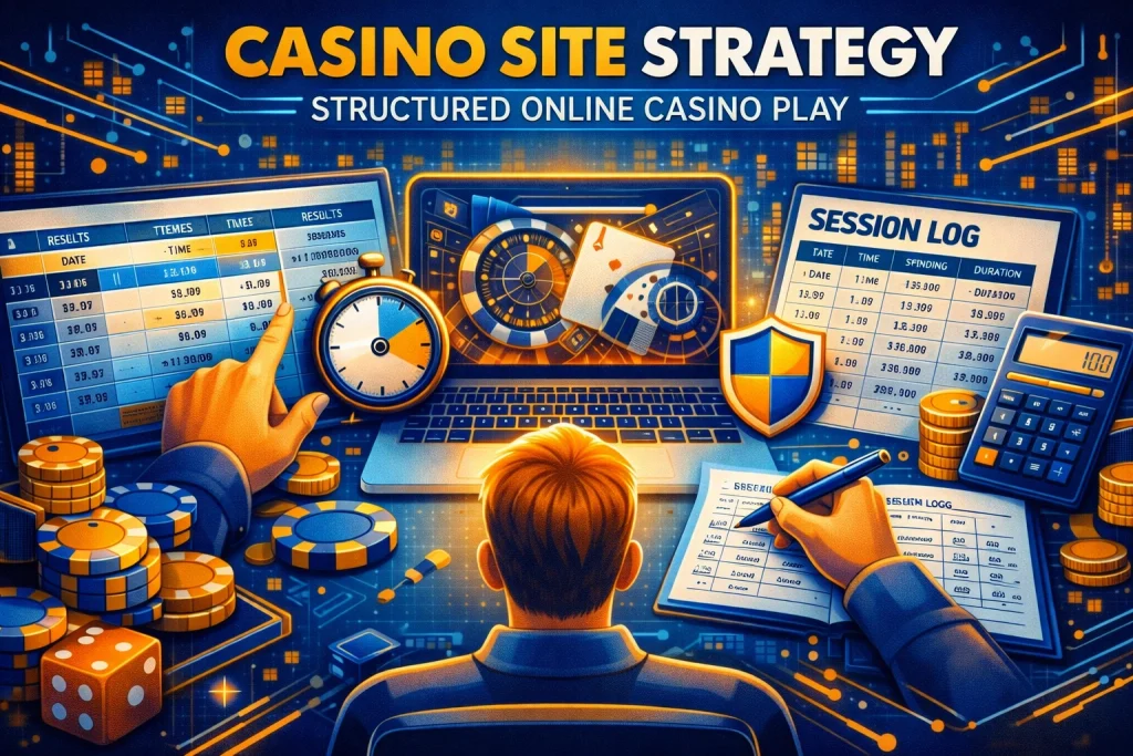 Illustration for Casino Site Strategy featuring structured online casino play