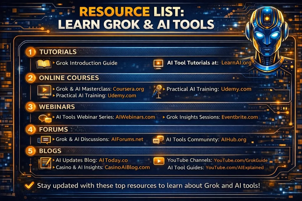 Clean resource list for learning Grok and AI tools.