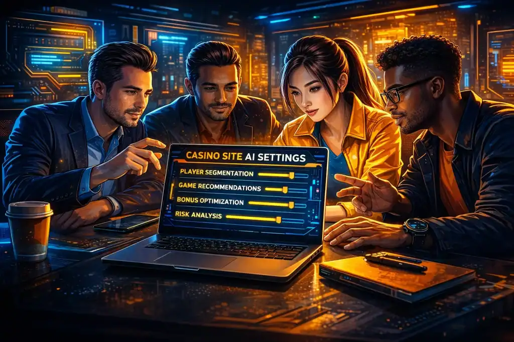 Team reviewing Casino Site Ai settings on laptop