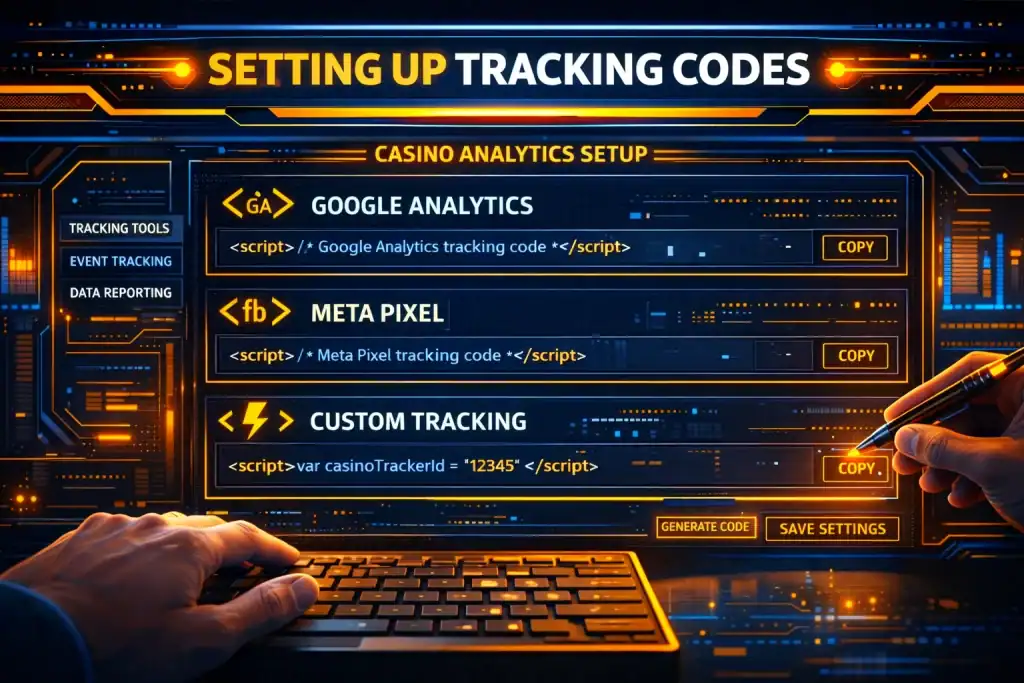 Setting up tracking codes for casino site analytics tools