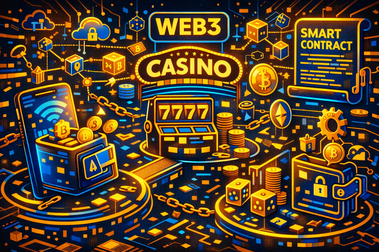 Casino Site Web3 concept showing blockchain-powered online casino systems,