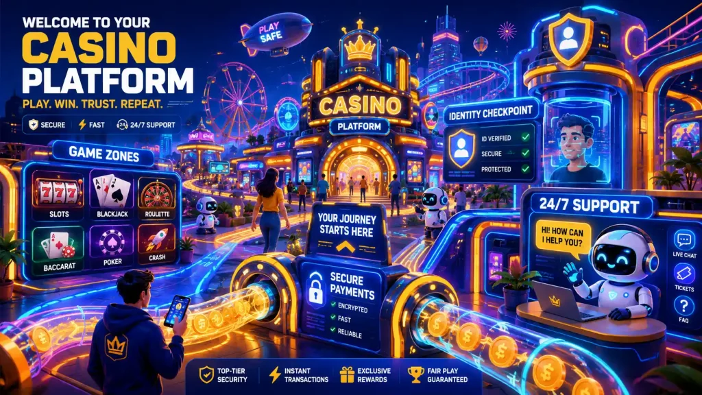 casino site platform as a busy digital amusement park