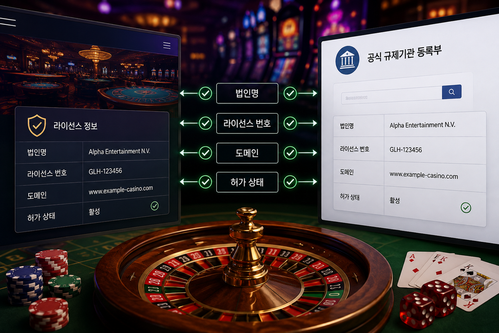 카지노 라이선스 등록정보 대조